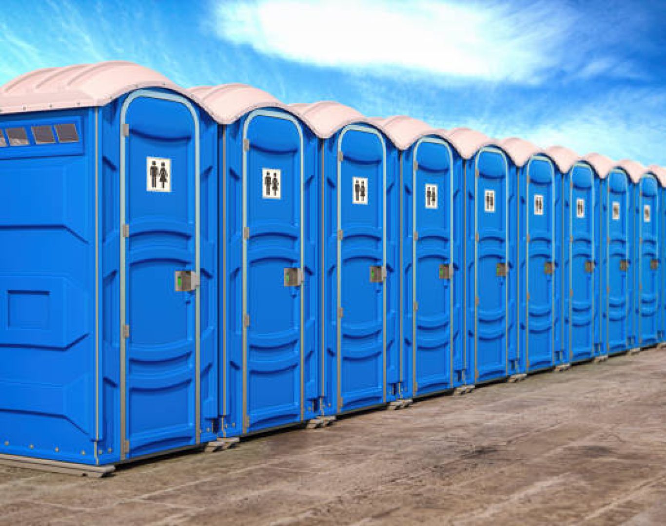 Nomad Rentals porta potty at construction site Matthews, NC
