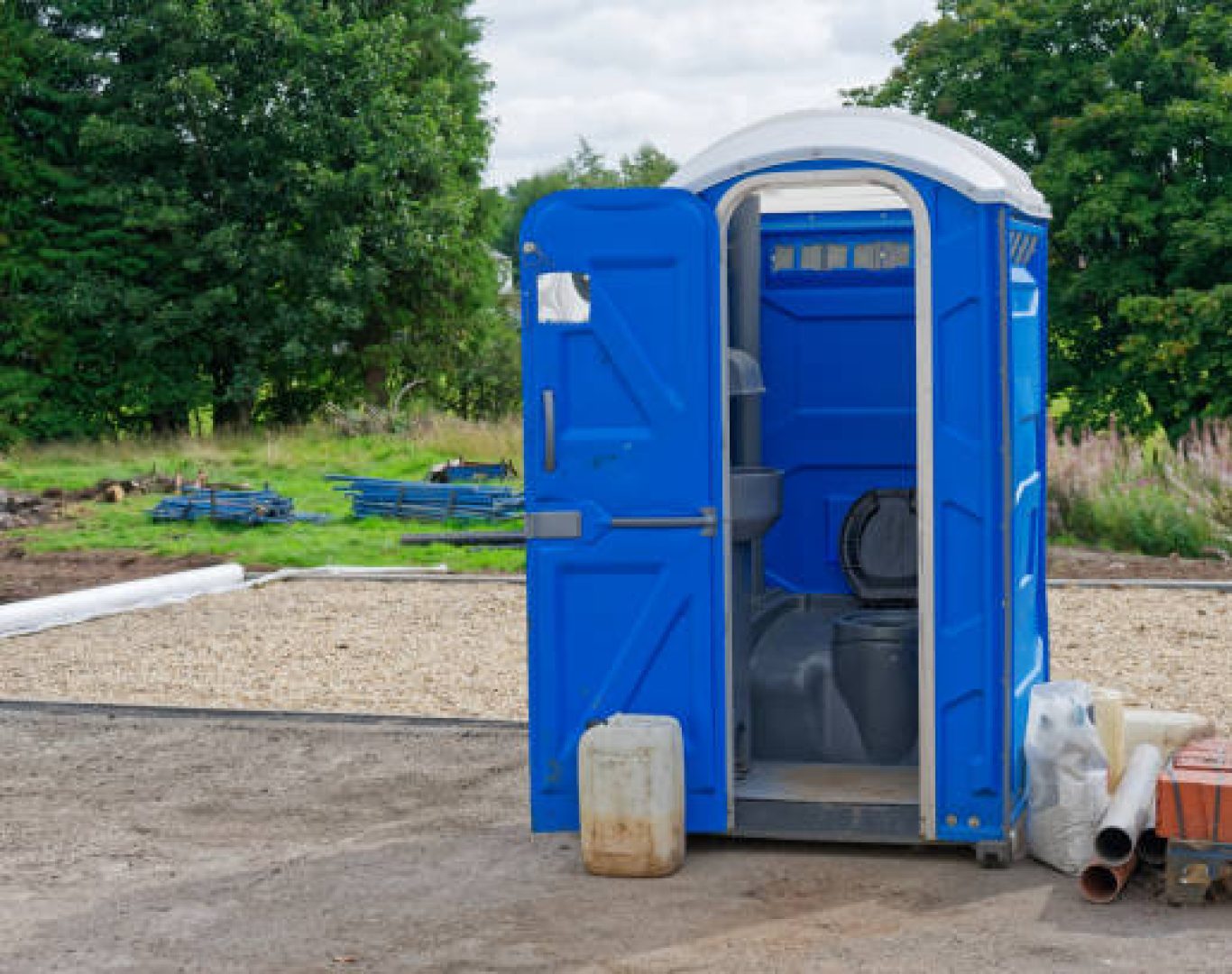 Portable restroom rentals set up in Matthews, NC event area